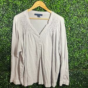 Bandolino, Light lavender, Long Sleeve Blouse, Women's Plus Size XXL